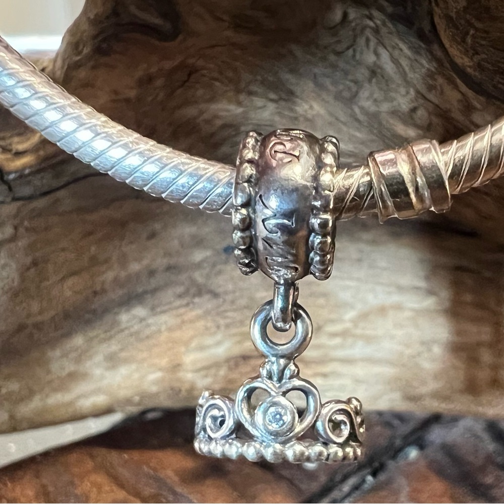 Authentic Pandora Charm My Princess Dangle
Silver Crown Bead Clear Zirconias